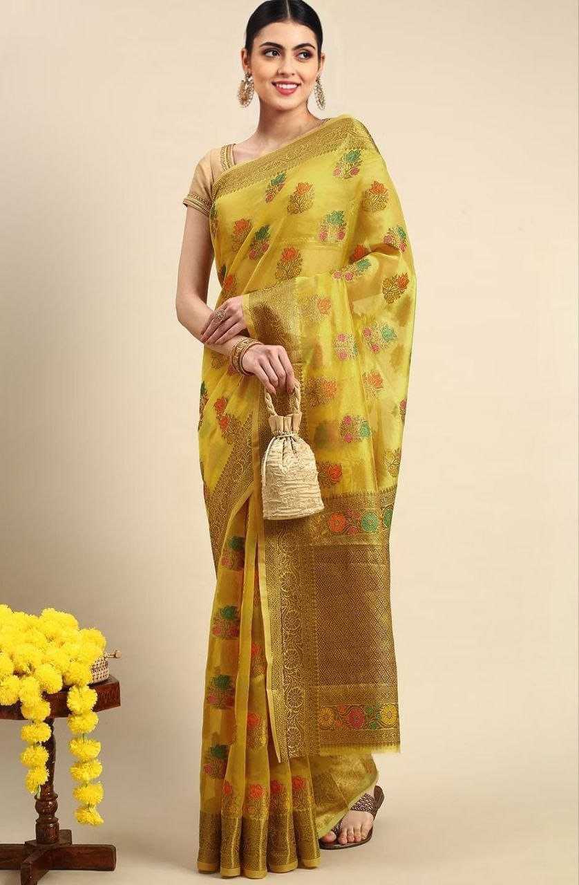 YNF ORGANZA SILK PVC MULTIPLE WHOLESALE SAREES MANUFACTURER